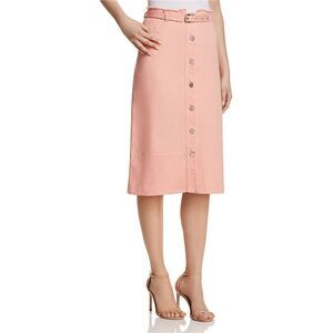 Elizabeth and James Womens Button-Front Denim Skirt, Pink, NWT